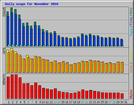 Daily usage for November 2010