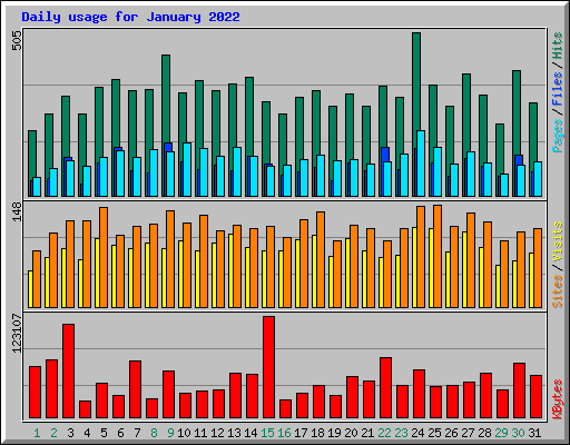 Daily usage for January 2022