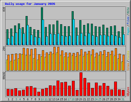 Daily usage for January 2026