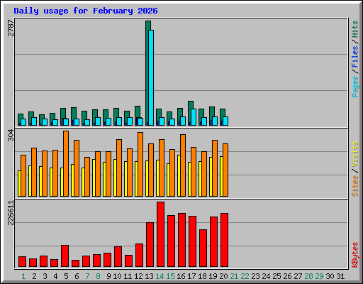Daily usage for February 2026