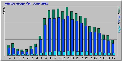 Hourly usage for June 2011