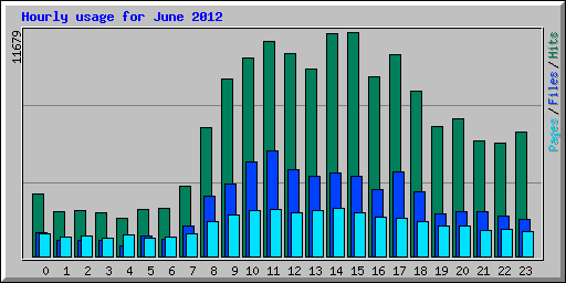 Hourly usage for June 2012