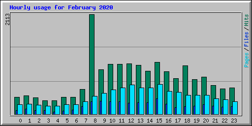 Hourly usage for February 2020