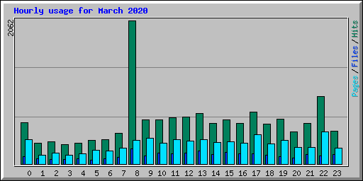Hourly usage for March 2020