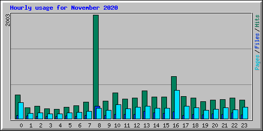 Hourly usage for November 2020