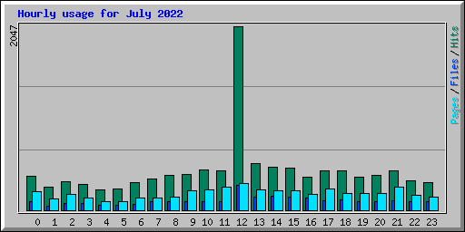 Hourly usage for July 2022