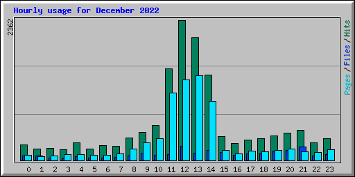 Hourly usage for December 2022